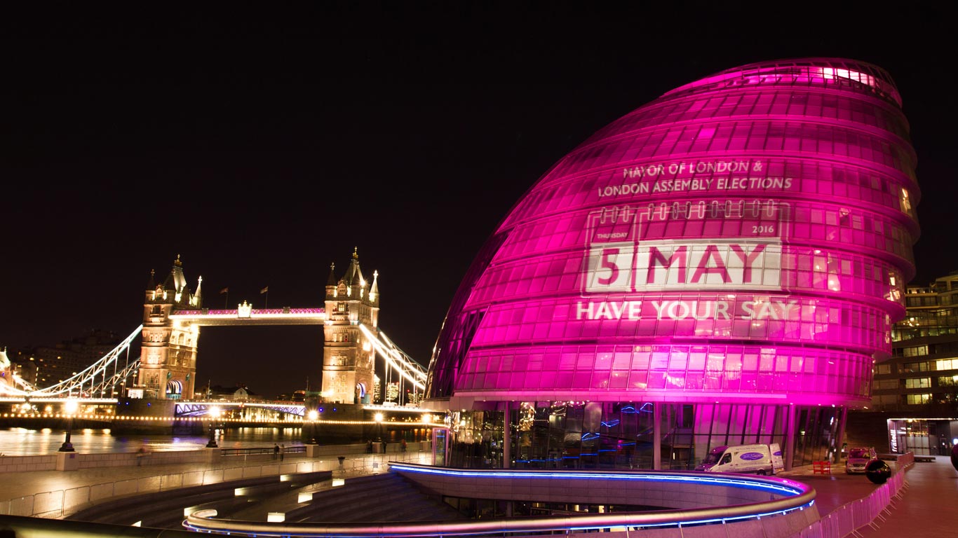 High Powered Projection for London City Hall